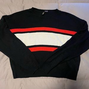 cropped sweater with stripes